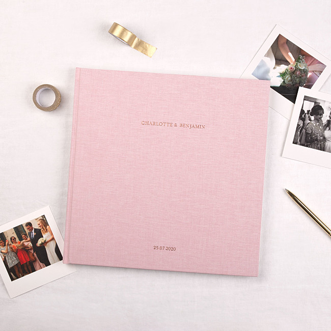 Livre d'or mariage personnalisé rose poudré Livre d'or mariage personnalisé rose poudré