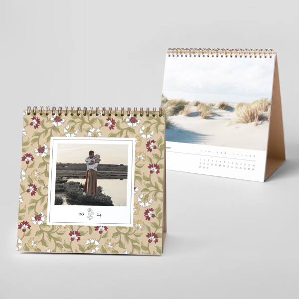 Calendrier photo bureau - Floraison Beige