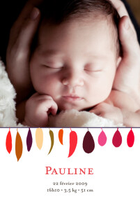 Faire-part de naissance Plumes violet Faire-part de naissance Plumes violet