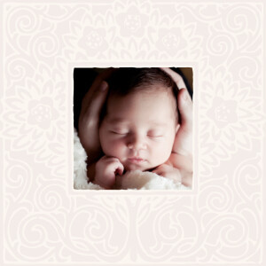 Faire-part de naissance Cadre floral fille rose Faire-part de naissance Cadre floral fille rose