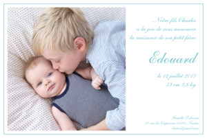 Faire-part de naissance Classique photo garçon bleu Faire-part de naissance Classique photo garçon bleu