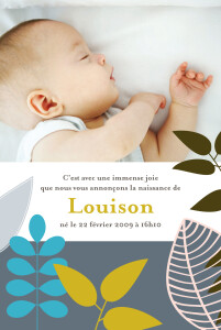 Faire-part de naissance Tendance bleu Faire-part de naissance Tendance bleu