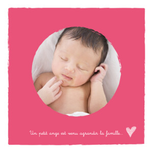 Faire-part de naissance Petits coeurs photo rose Faire-part de naissance Petits coeurs photo rose