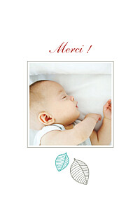 Carte de remerciement Petites feuilles photo gris Carte de remerciement Petites feuilles photo gris