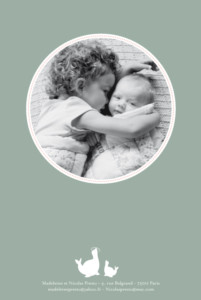 Faire-part de naissance 2 otaries vert Faire-part de naissance 2 otaries vert