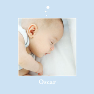 Faire-part de naissance Zen photo carré bleu Faire-part de naissance Zen photo carré bleu
