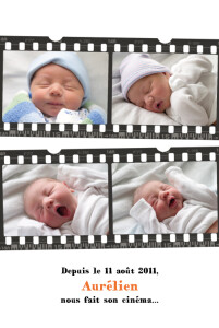 Faire-part de naissance Ciné blanc Faire-part de naissance Ciné blanc