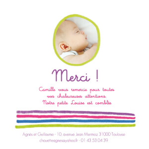 Carte de remerciement Petit dessin photo vert Carte de remerciement Petit dessin photo vert