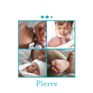 Faire-part de naissance Zen 4 pages turquoise Faire-part de naissance Zen 4 pages turquoise
