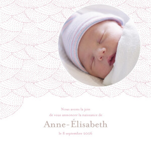 Faire-part de naissance Délicatesse rose parme Faire-part de naissance Délicatesse rose parme