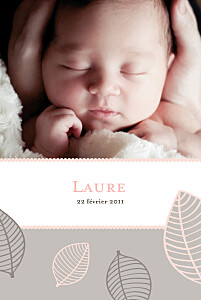 Faire-part de naissance Harmonie 4p gris Faire-part de naissance Harmonie 4p gris