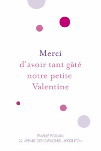 Carte de remerciement Petit so chic bulles rose Carte de remerciement Petit so chic bulles rose