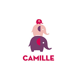 Faire-part de naissance 3 éléphants 4p fille violet Faire-part de naissance 3 éléphants 4p fille violet