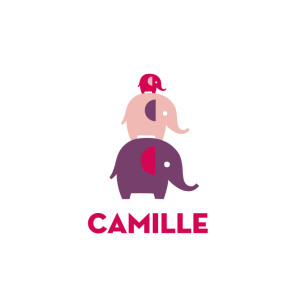 Faire-part de naissance 3 éléphants 4p fille violet Faire-part de naissance 3 éléphants 4p fille violet