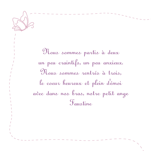 Faire-part de naissance Origami papillon 8 photos violet - Page 2 Faire-part de naissance Origami papillon 8 photos violet - Page 2