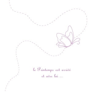 Faire-part de naissance Origami papillon 3 photos violet Faire-part de naissance Origami papillon 3 photos violet