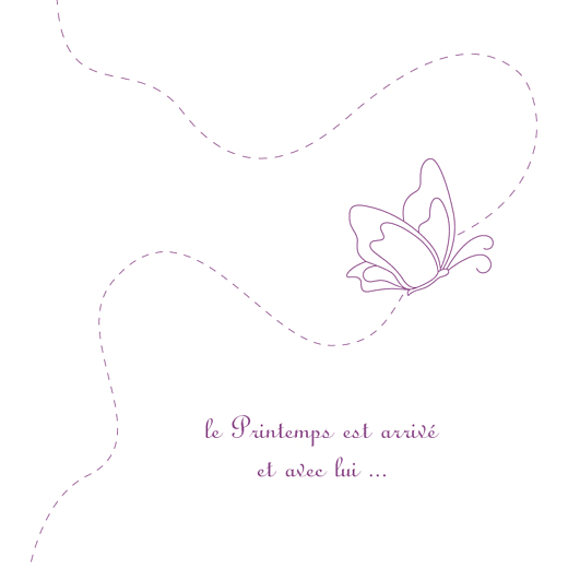 Faire-part de naissance Origami papillon 3 photos violet Faire-part de naissance Origami papillon 3 photos violet