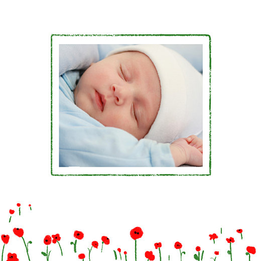 Faire-part de naissance Coquelicot photo rouge Faire-part de naissance Coquelicot photo rouge