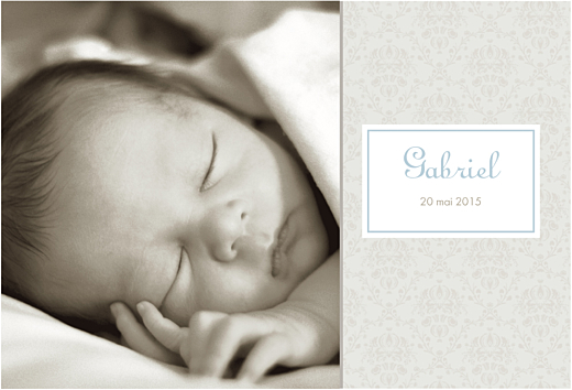 Faire-part de naissance Ambiance florale (paysage) garçon Faire-part de naissance Ambiance florale (paysage) garçon
