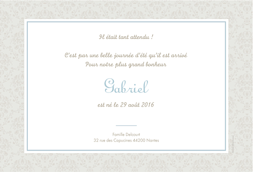 Faire-part de naissance Ambiance florale (paysage) garçon - Page 2 Faire-part de naissance Ambiance florale (paysage) garçon - Page 2