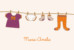 Faire-part de naissance Fil à linge fille photo rv orange Faire-part de naissance Fil à linge fille photo rv orange