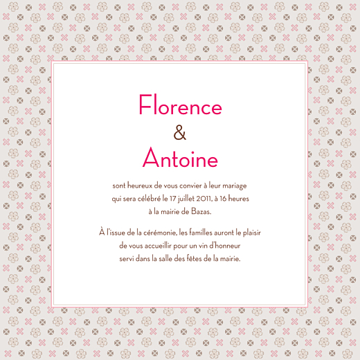 Faire-part de mariage Pattern taupe Faire-part de mariage Pattern taupe