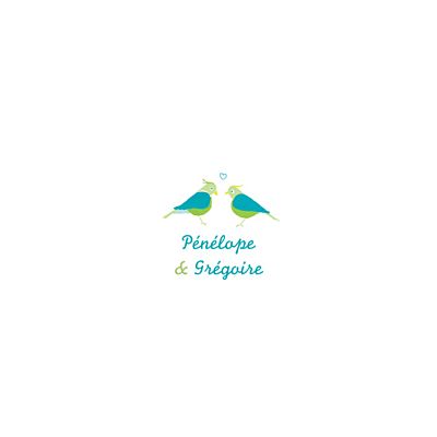 Faire-part de mariage Couple-oiseaux-bleu finition Faire-part de mariage Couple-oiseaux-bleu finition
