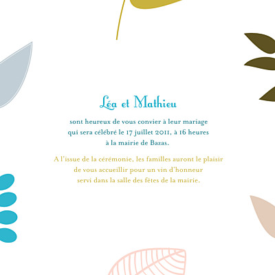 Faire-part de mariage Forêt bleu finition Faire-part de mariage Forêt bleu finition