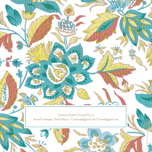 Faire-part de mariage Floral vert - Verso Faire-part de mariage Floral vert - Verso