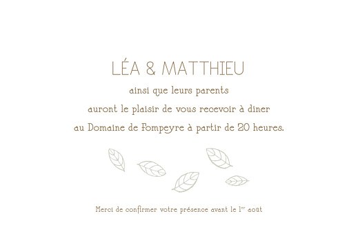 Carton d'invitation mariage Nature taupe Carton d'invitation mariage Nature taupe