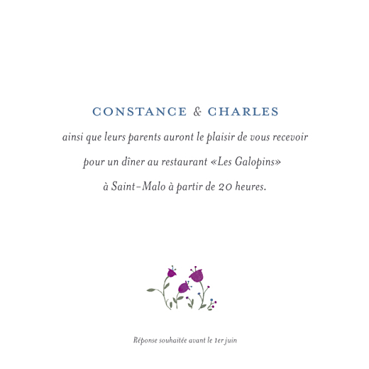Carton d'invitation mariage Floraison blanc - Page 1 Carton d'invitation mariage Floraison blanc - Page 1