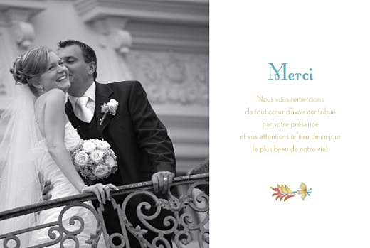 Carte de remerciement mariage Floral vert - Recto Carte de remerciement mariage Floral vert - Recto