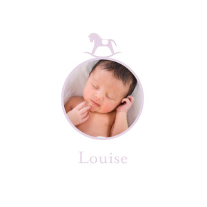 Faire-part de naissance Petit cheval photo 4p parme Faire-part de naissance Petit cheval photo 4p parme