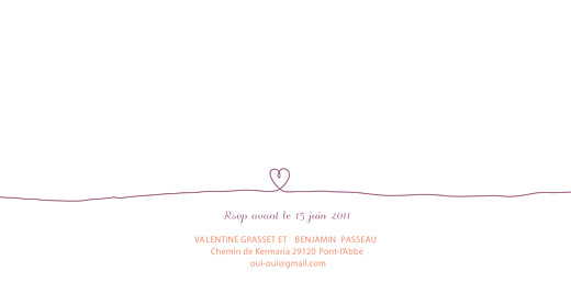 Faire-part de mariage Tendresse violet Faire-part de mariage Tendresse violet