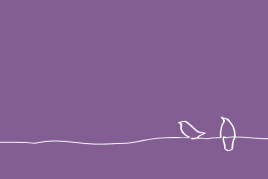 Carton d'invitation mariage Oiseaux prune