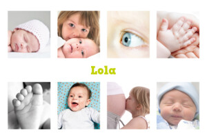 Faire-part de naissance 9 photos blanc Faire-part de naissance 9 photos blanc