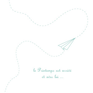 Faire-part de naissance Origami avion 3 photos vert Faire-part de naissance Origami avion 3 photos vert