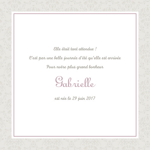 Faire-part de naissance Ambiance florale 5 photos fille Faire-part de naissance Ambiance florale 5 photos fille