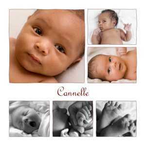 Faire-part de naissance 6 photos chocolat Faire-part de naissance 6 photos chocolat
