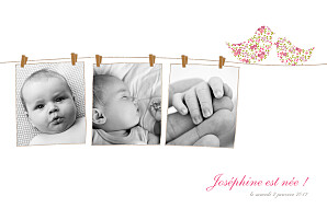 Faire-part de naissance Poétique rose Faire-part de naissance Poétique rose