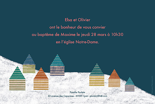 Faire-part de baptême Baptême en hiver bleu Faire-part de baptême Baptême en hiver bleu