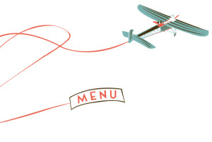 Menu de mariage La tête dans les nuages vert Menu de mariage La tête dans les nuages vert