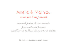 Carton d'invitation mariage Réjouissance blanc