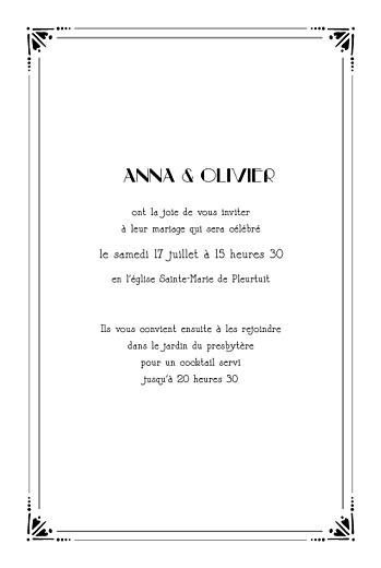 Faire-part de mariage Art déco (4 pages) noir - Page 3 Faire-part de mariage Art déco (4 pages) noir - Page 3