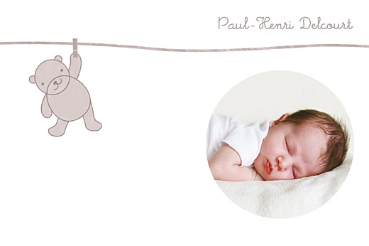 Carte de remerciement Petite peluche taupe - Recto Carte de remerciement Petite peluche taupe - Recto