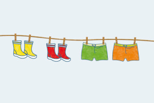 Faire-part de naissance File à linge jumeaux bleu Faire-part de naissance File à linge jumeaux bleu