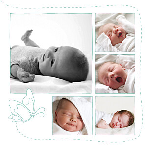 Faire-part de naissance Origami papillon vert Faire-part de naissance Origami papillon vert