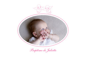 Faire-part de baptême Ange paysage 4 pages rose Faire-part de baptême Ange paysage 4 pages rose