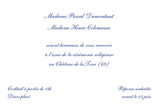 Carton d'invitation mariage Élégant rv blanc Carton d'invitation mariage Élégant rv blanc