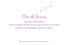 Carton d'invitation mariage Bouquet lilas